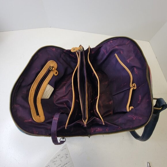 ANUSCHKA  5 Compartments Bag Handpainted Leather Floral Tote Blue Lilies Handbag - Picture 8 of 16